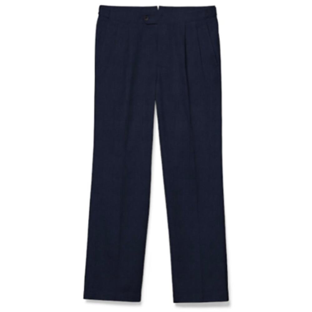 J. Hilburn 100% Wool Mid-Rise Chino Trouser Pants Navy Blue Men's Size 36 x 32